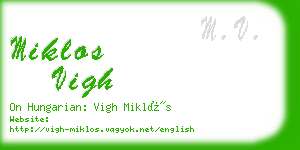 miklos vigh business card